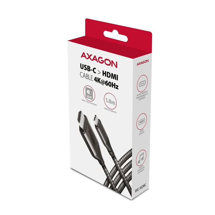 Axagon RVC-HI2MC video cable adapter 1.8 m USB Type-C HDMI Black