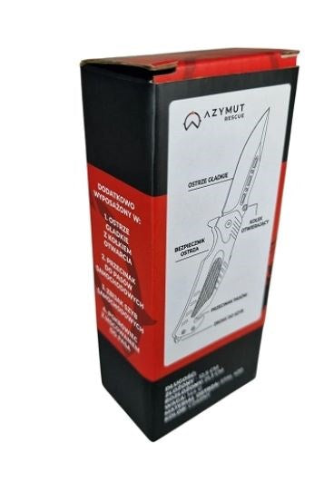 AZYMUT Rescue knife +belt cutter +glass breaker +case