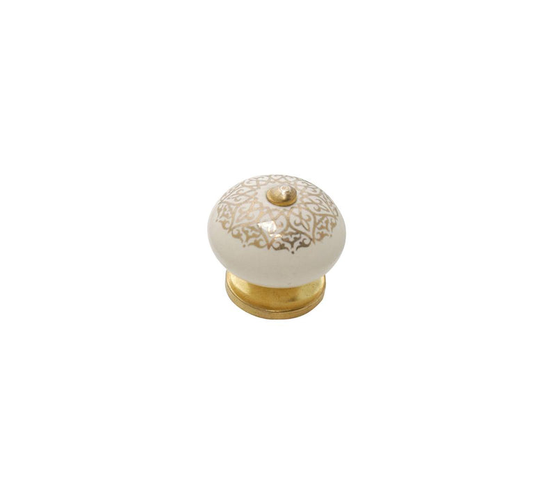 FURNITURE HANDLE 40/37 MM WHITE/GOLD B B.