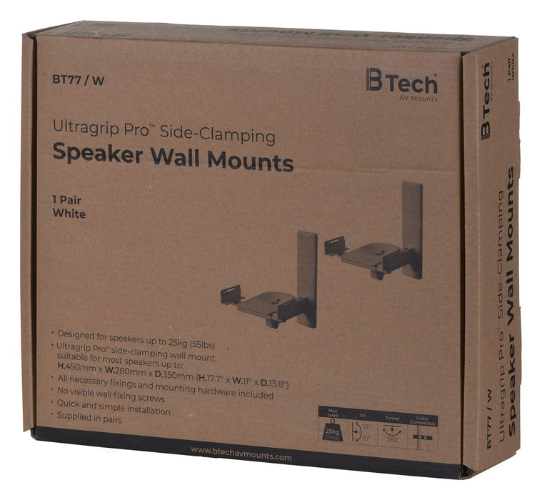 B-Tech VENTRY - Side Clamping Loudspeaker Wall Mounts with Tilt & Swivel (Pair)
