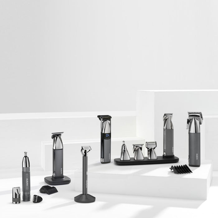 BaByliss Super-X Metal OT996E beard trimmer Battery 5 5 mm Wet & Dry Silver