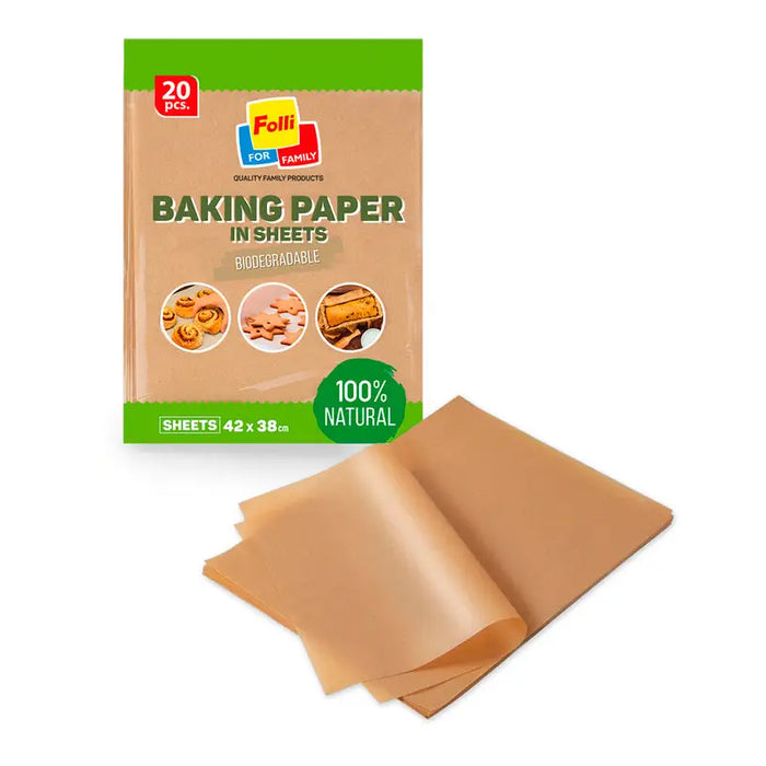 BAKING PAPER BIODEGRADABLE 20 SHEETS 42 X 38 CM FOLLI - Други кухненски пособия<<<Домашни потреби<<<Кухня<<<Praktiker