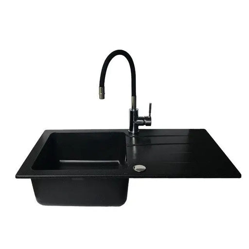BALI sink (62x44) 1B1D black + Lungo mixer tap - SinksAGD-ZLE<<<Home Appliance - ProductsAGD<<<ActionPL