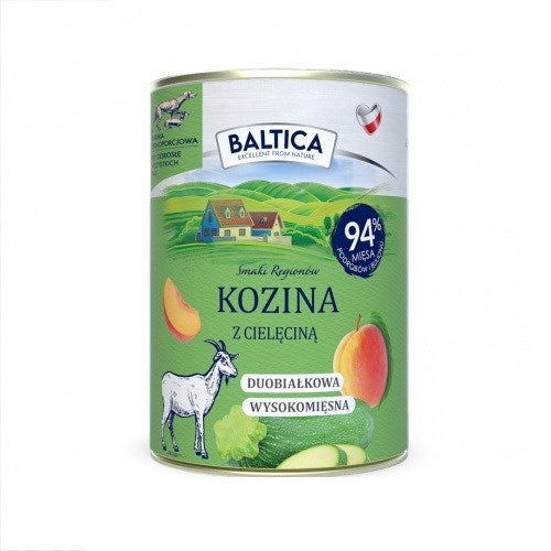 BALTICA Smaki regionów Goat with veal - wet dog food - 400g