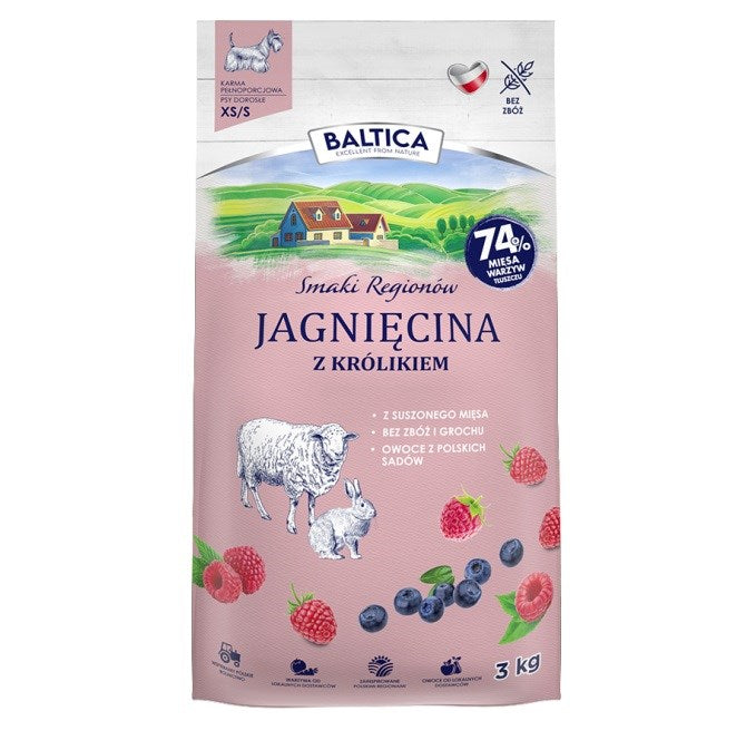 BALTICA Smaki regionów Small breeds Lamb with rabbit - dry dog food - 3kg