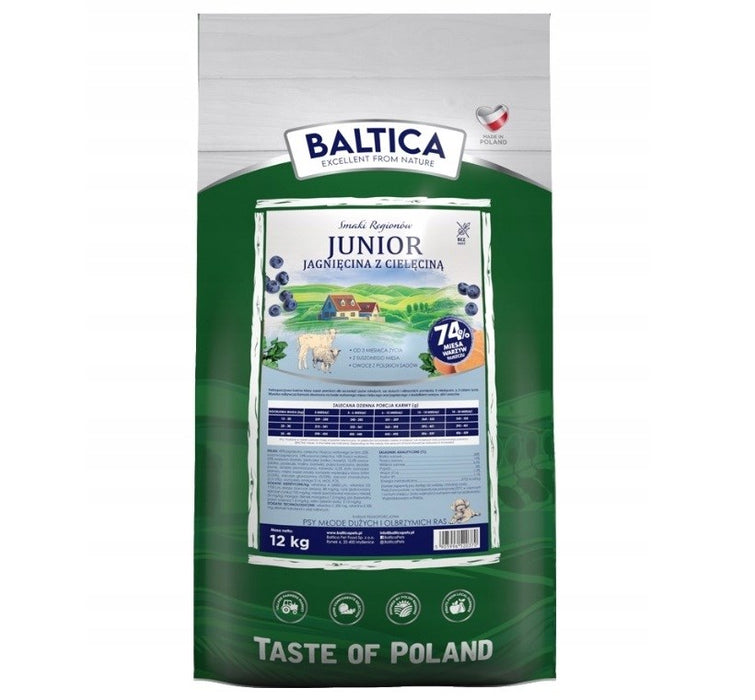BALTICA Smaki regionów Junior Lamb with veal - dry dog food - 12kg