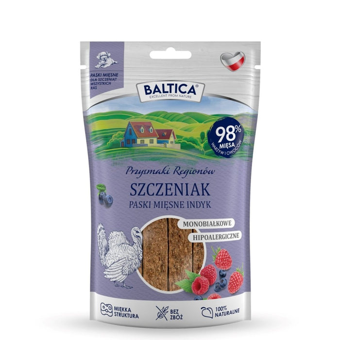 BALTICA Przysmaki Regionów Puppy Mono Meat Strips Turkey – dog treat – 90 g