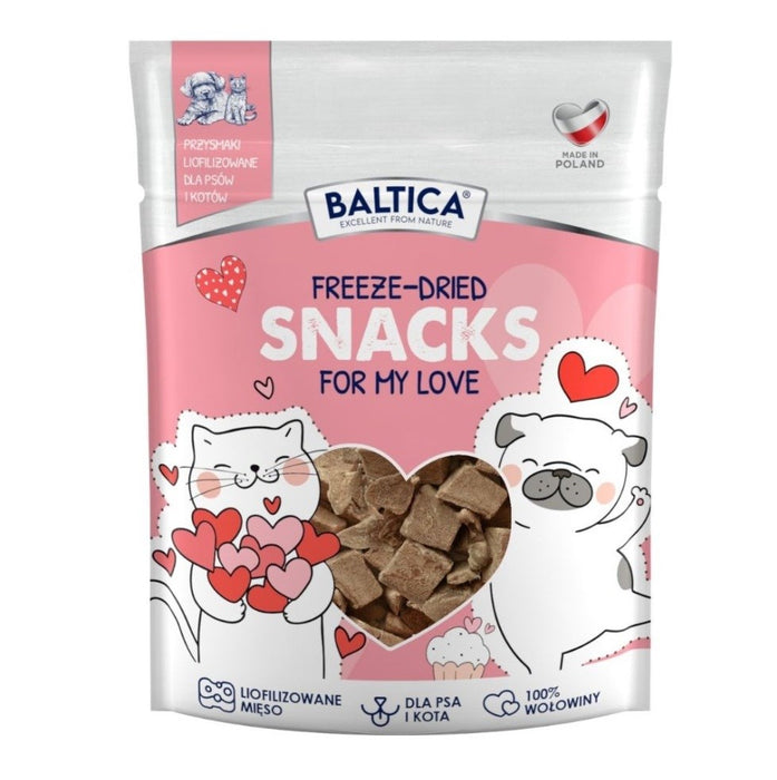 BALTICA Freeze-Dried Snacks For My Love freeze-dried beef hearts - treat for dogs and cats - 10 g