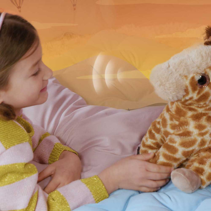 Interactive plush toy Bambolina Happy Pets - Little Giraffe Jiji, 36 cm