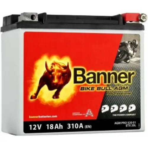 BANNER BIKE BULL AGM PROFESSIONAL ETX20L 18AH 310A R+ - АКУМУЛАТОРИ<<<MaxCar