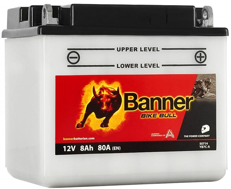 BANNER BIKE BULL YB7C-A 8AH 80A R+