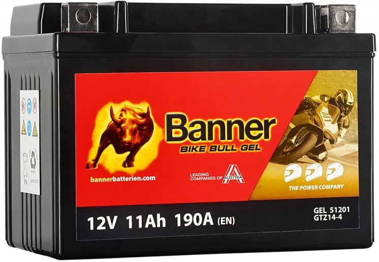 BANNER BIKE BULL GEL GTZ14-4 11AH 190A L+