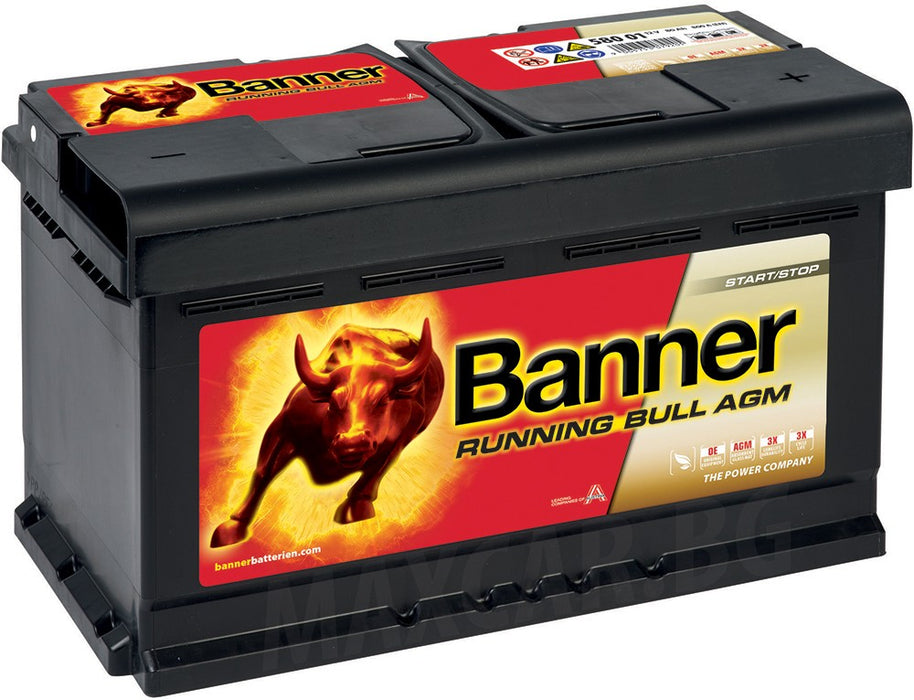 BANNER RUNNING BULL AGM 80AH 800A R+