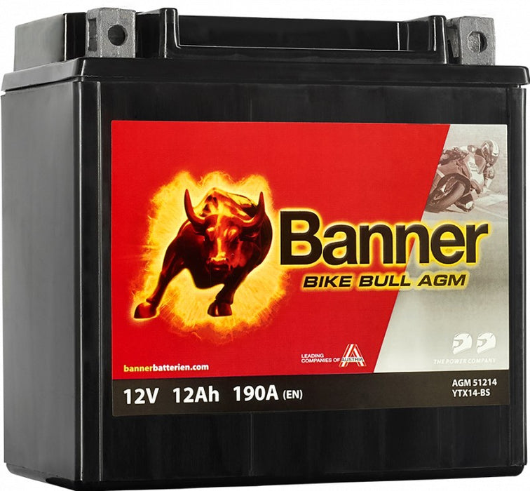 BANNER BIKE BULL AGM YTX14-BS 12AH 200A L+