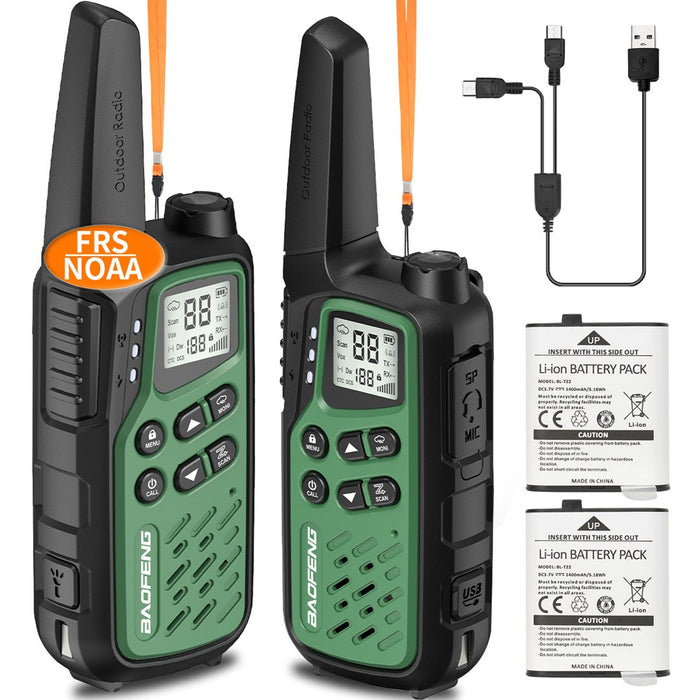 Walkie-Talkie Baofeng BF-T25E Green, 2 pieces