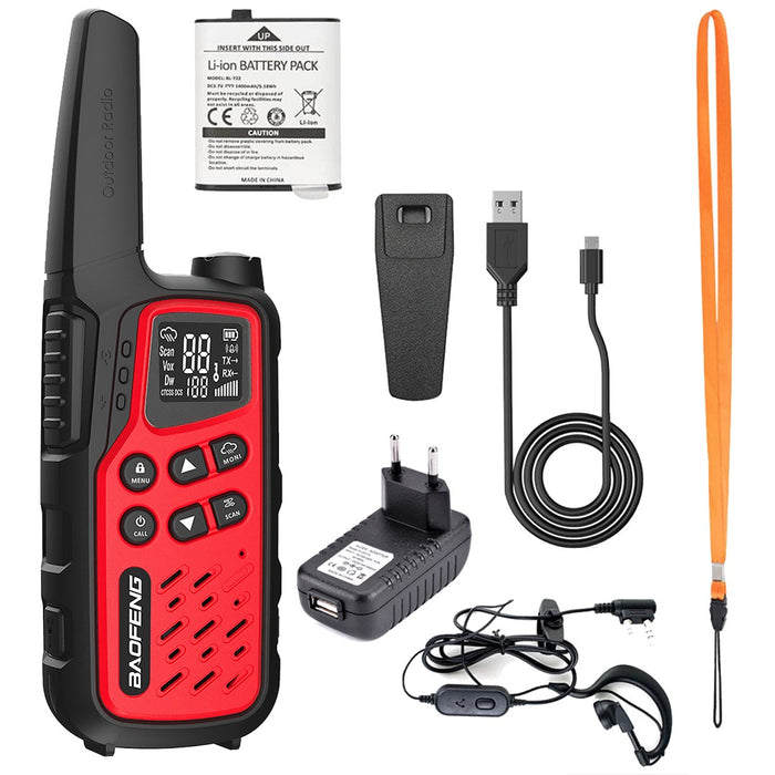 Walkie-Talkie Baofeng BF-T25E Red, 2 pieces