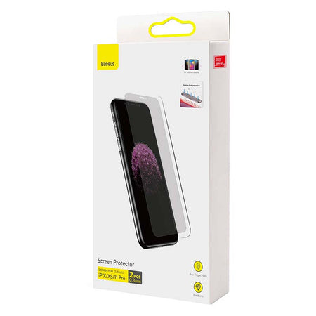 Baseus 0.3mm Screen Protector (2pcs pack) for iPhone X/XS/11 Pro 5.8inch - For smartphones<<<Tempered glass and screen