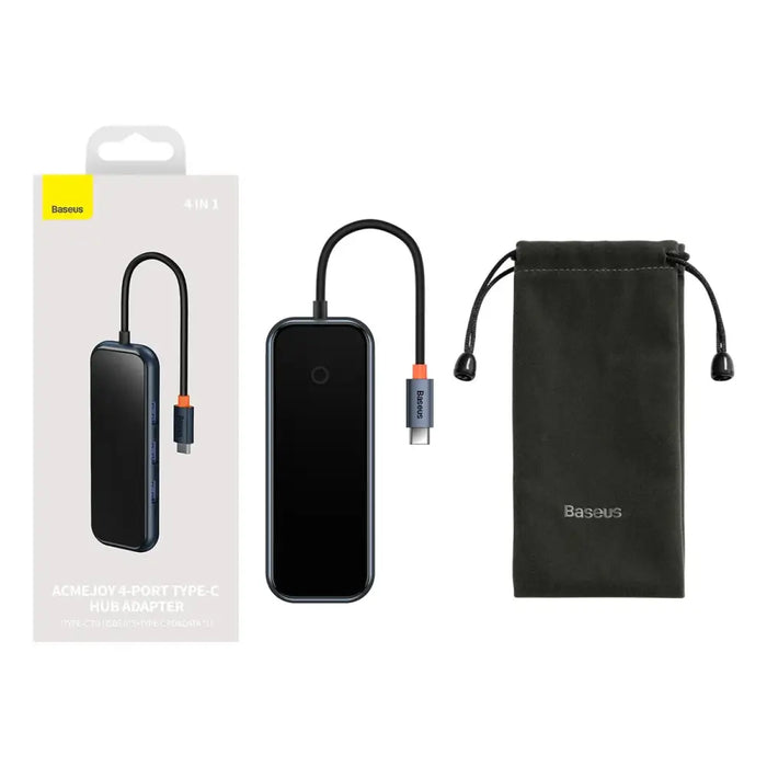 Baseus AcmeJoy HUB 4-port (USB-C to 1x USB-C PD&Data/3x USB3.0) dark gray (WKJZ010013) - USB hubs<<<HurtelXML