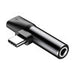 Baseus Audio Adapter USB-C to Mini Jack 3.5mm + USB-C (black) - Audio adapters<<<GSM Accessories<<<InnproXML&&&USB