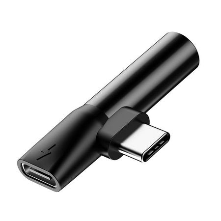 Baseus Audio Adapter USB-C to Mini Jack 3.5mm + USB-C (black) - Audio adapters<<<GSM Accessories<<<InnproXML&&&USB