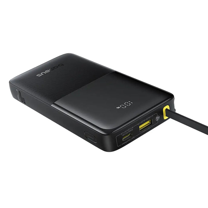 Baseus Bipow 2 10000mah 20W Powerbank with Digital Display with Built-in USB-C Cable - Black