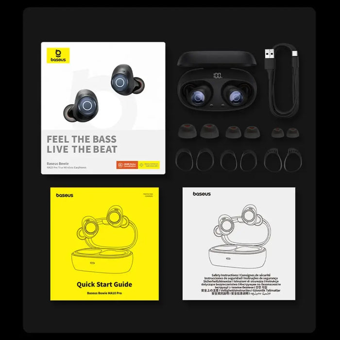 Baseus Bowie MA20 Pro TWS Wireless Headphones with ANC and IPX6 - Black - Headphones and speakers<<<HurtelXML