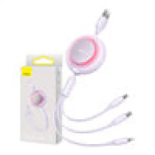 Baseus Bright Mirror 2 3-in-1 USB 3-in-1 cable for micro USB / USB-C / Lightning 3.5A 1.1m (Purple) - Combo