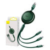 Baseus Bright Mirror 2 USB 3-in-1 cable for micro USB / USB-C / Lightning 3.5A 1.1m (Green) - Combo Cables<<<USB