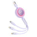 Baseus Bright Mirror 3 USB 3-in-1 cable for micro USB / USB-C / Lightning 66W / 2A 1.1m (Purple) - Combo Cables<<<USB