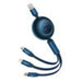 Baseus Bright Mirror 3 USB 3-in-1 cable for micro USB / USB-C / Lightning 66W / 2A 1.1m (Blue) - Combo Cables<<<USB