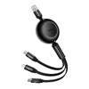 Baseus Bright Mirror 3 USB 3-in-1 cable for micro USB / USB-C / Lightning 66W / 2A 1.1m (Black) - Combo Cables<<<USB