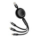 Baseus Bright Mirror 3 USB 3-in-1 cable for micro USB / USB-C / Lightning 66W / 2A 1.1m (Black) - Combo Cables<<<USB