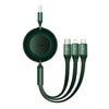 Baseus Bright Mirror 3 USB 3-in-1 cable for micro USB / USB-C / Lightning 66W / 2A 1.1m (Green) - Combo Cables<<<USB