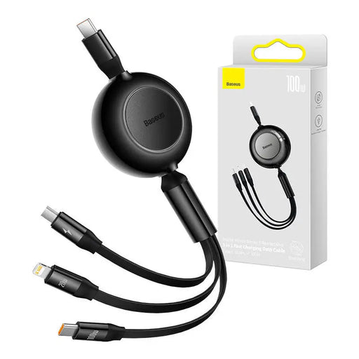 Baseus Bright Mirror 4 USB-C 3-in-1 cable for micro USB / USB-C / Lightning 100W / 3.5A 1.1m (Black) - Combo