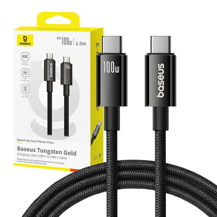 Baseus Cable USB Tungsten Gold USB-C to USB-C 100W 1,5m (black) - USB-C to USB-C<<<USB cables<<<GSM