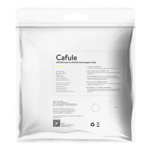 Baseus Cafule 4KHDMI Male To 4KHDMI Male Adapter Cable 1m Black - Video cables<<<Cables<<<IT