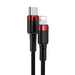 Baseus Cafule Cable Type-C to iP PD 18W 1m Red + Black - USB-C to Lightning<<<USB cables<<<GSM Accessories<<<InnproXML