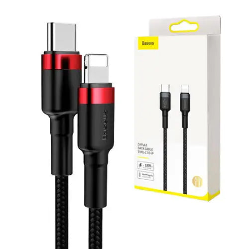 Baseus Cafule Cable Type-C to iP PD 18W 1m Red + Black - USB-C to Lightning<<<USB cables<<<GSM Accessories<<<InnproXML