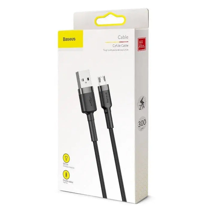 Baseus Cafule Cable USB For Micro 2A 3m Gray + Black - USB to Micro USB<<<USB cables<<<GSM