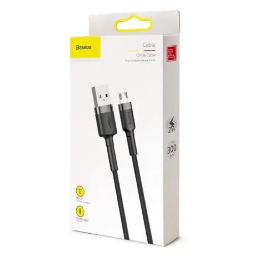 Baseus Cafule Cable USB For Micro 2A 3m Gray + Black - USB to Micro USB<<<USB cables<<<GSM