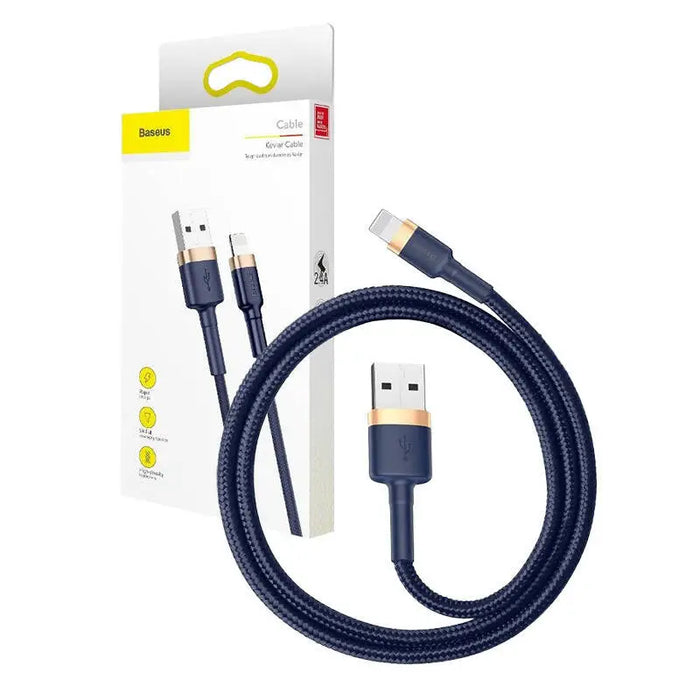 Baseus Cafule Lightning cable 2.4A 1m (Gold + Dark blue) - USB to Lightning<<<USB cables<<<GSM