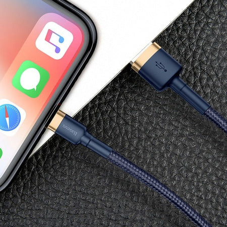 Baseus Cafule Lightning cable 2.4A 1m (Gold + Dark blue) - USB to Lightning<<<USB cables<<<GSM