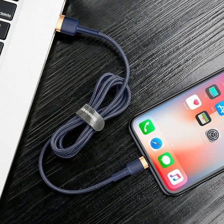 Baseus Cafule Lightning cable 2.4A 1m (Gold + Dark blue) - USB to Lightning<<<USB cables<<<GSM