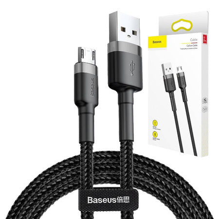 Baseus Cafule Micro USB cable 1.5A 2m (Gray + Black) - USB to Micro USB<<<USB cables<<<GSM
