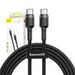 Baseus Cafule PD2.0 60W flash charging USB For Type-C cable (20V 3A) 2m Gray + Black - USB-C to USB-C<<<USB