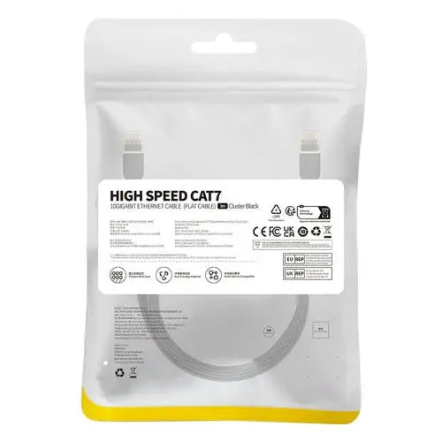 Baseus Cat 7 UTP Ethernet RJ45 Cable Flat 2 m black