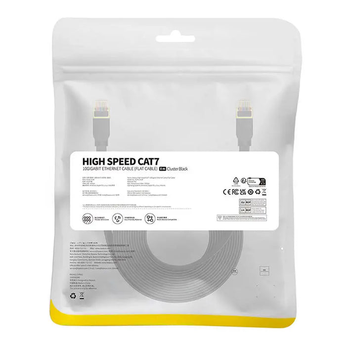 Baseus Cat 7 UTP Ethernet RJ45 Cable Flat 8 m black - Network cables<<<Cables<<<IT Accessories<<<InnproXML