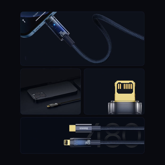 Baseus CATS000003 Lightning - USB-C cable 20W 480Mb/s 1m - blue - Cell phone cables<<<HurtelXML