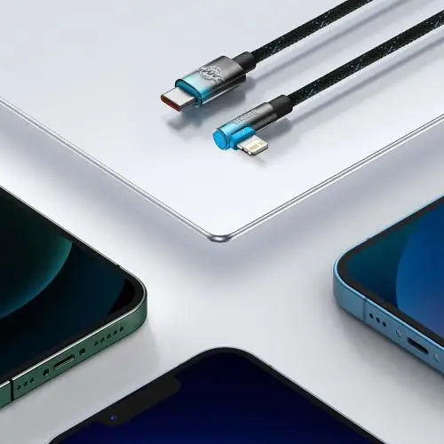 Baseus CAVP000201 angled Lightning - USB-C cable 20W 480Mb/s 1m - black - Type-C