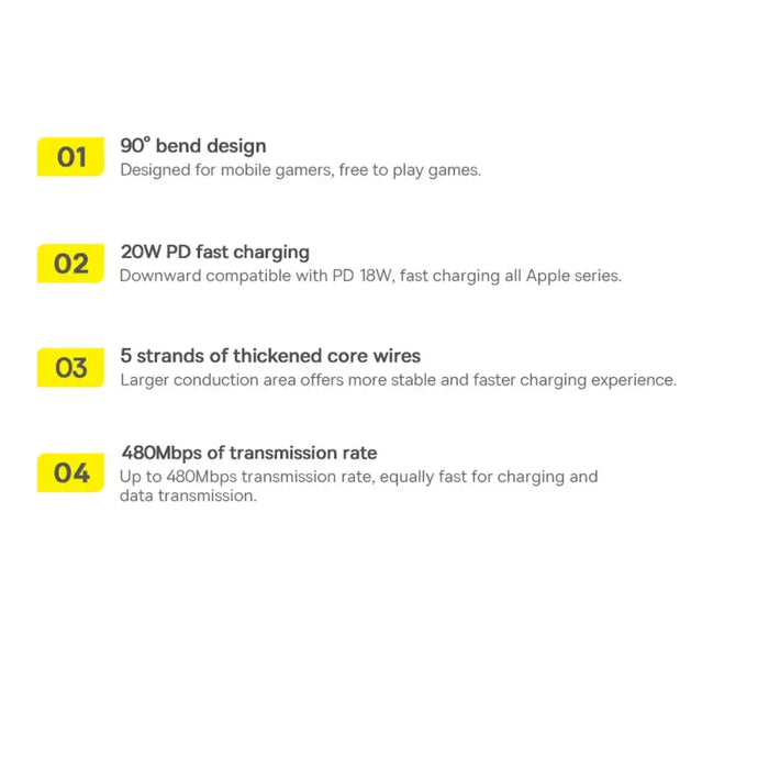 Baseus CAVP000220 angled Lightning - USB-C PD cable 20W 480Mb/s 1m - red - Cell phone cables<<<HurtelXML